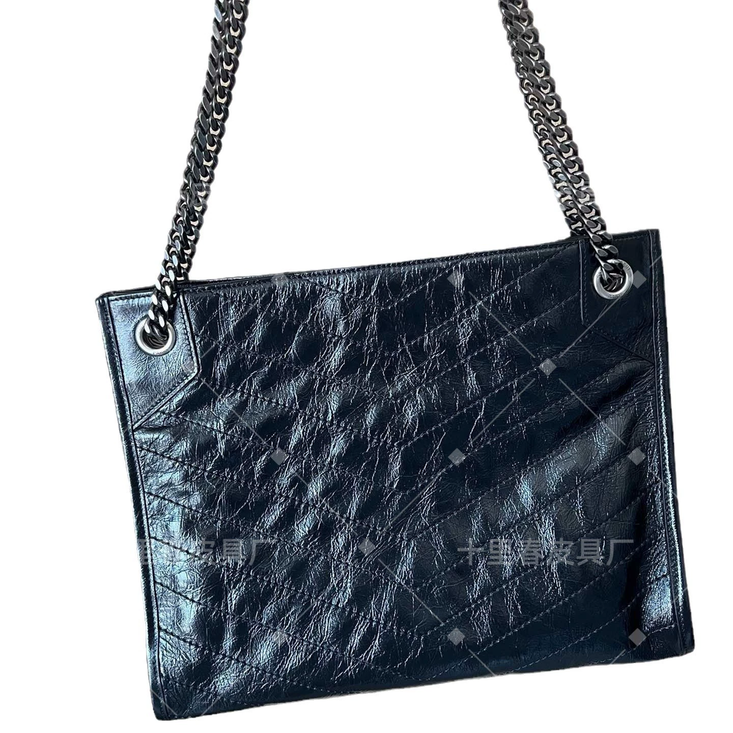 Оригинальная кожаная сумка Niki Shopping Bag из поплавной древесины ретро складная складчатая восковая кожаная сумка для покупок