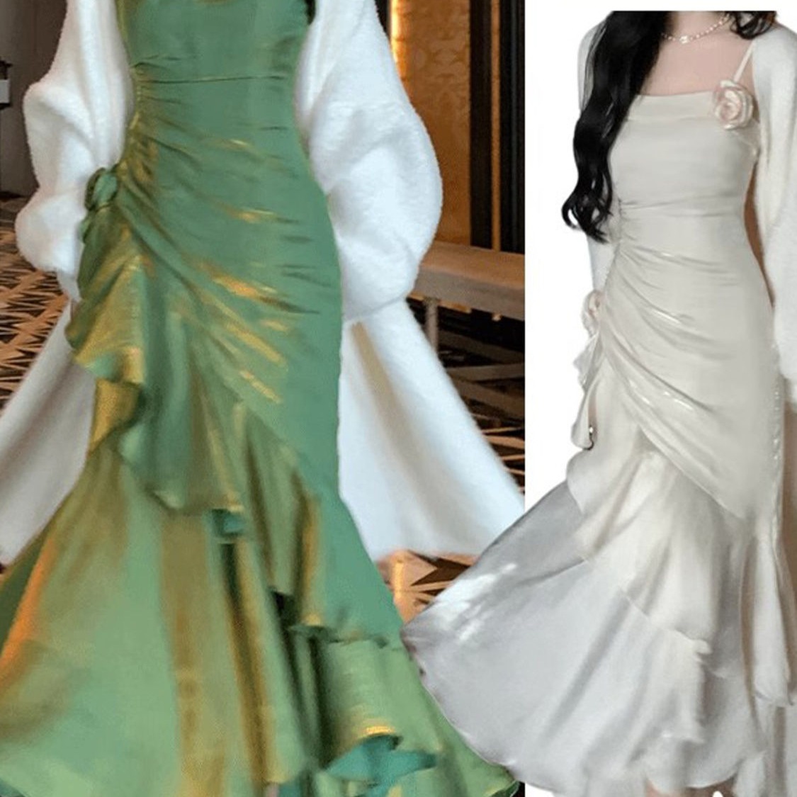 Sling Dress Dress Autumn New Fishtail Skirt French Style Long Skirt Cardigan Suit for Women