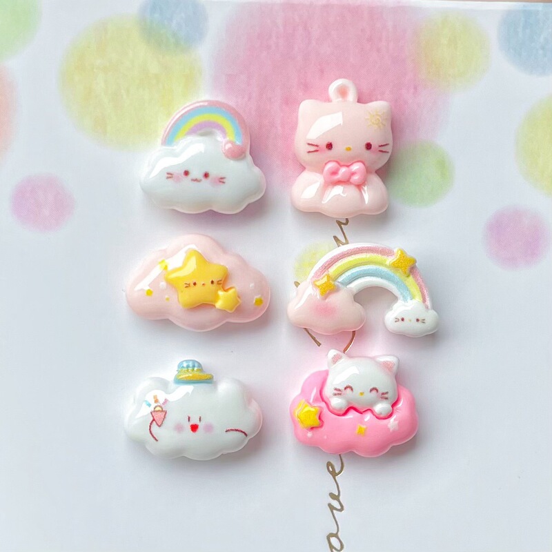 Mini Small Cat Cloud Rainbow Star Resin Accessories Hair Accessories Handmade Materials Hair Clips Headwear Accessories Mini Small Cat Cloud Rainbow Star Resin Accessories Hair Accessories Handmade Materials Hair Clips Headwear Accessories
