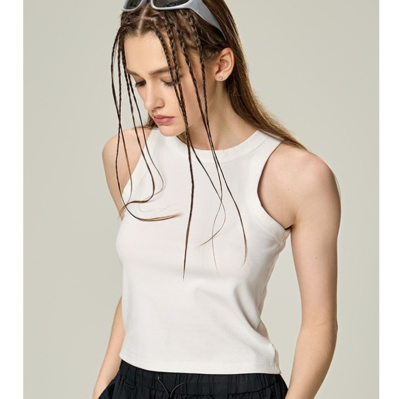 896B algodón chaleco de verano trajes femeninos con base sin mangas en la moda de la pelusa corta