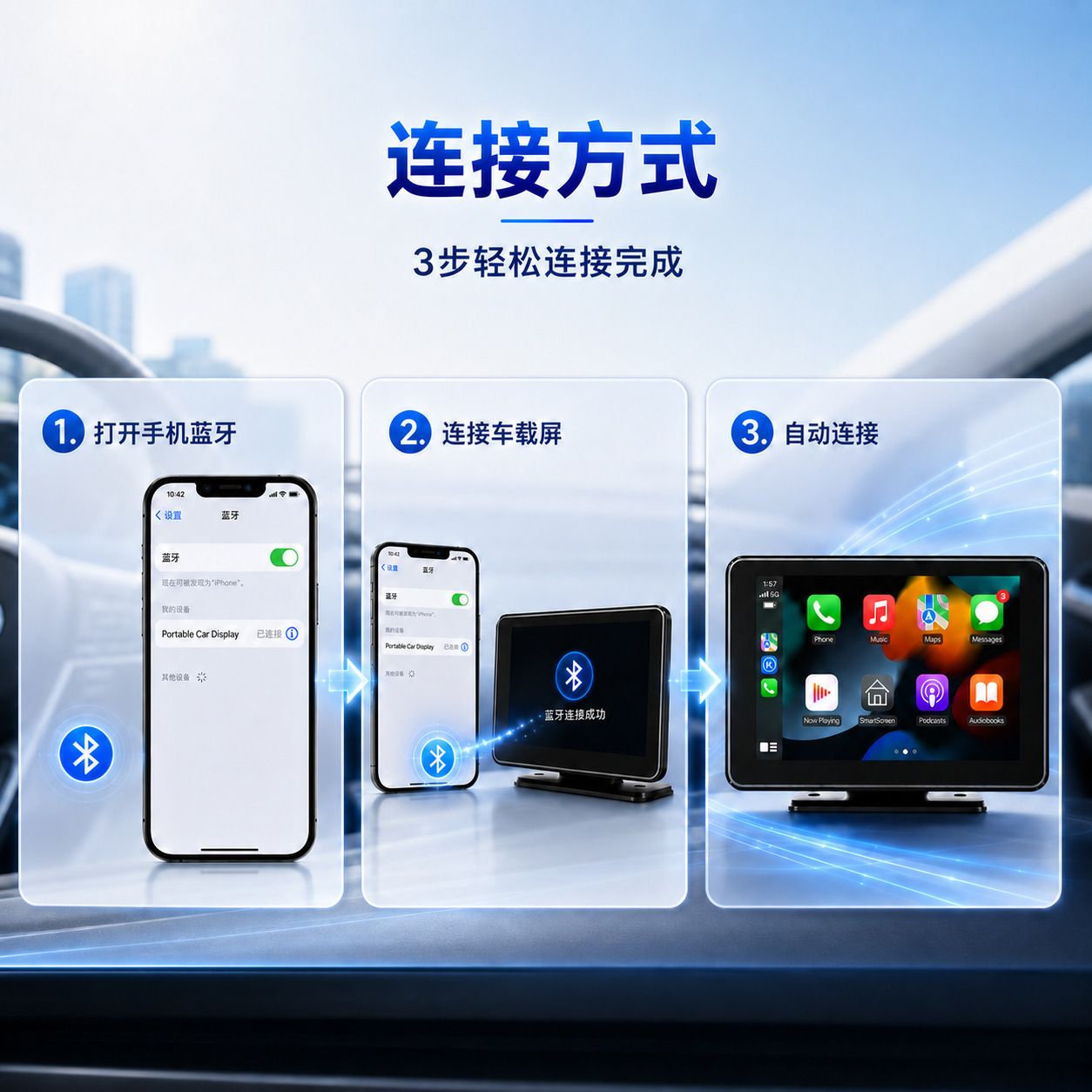 Cross-Border New Model 9inch Wireless Carplay Portable Car Navigation Device Multimedia Bluetooth Mp5 Player