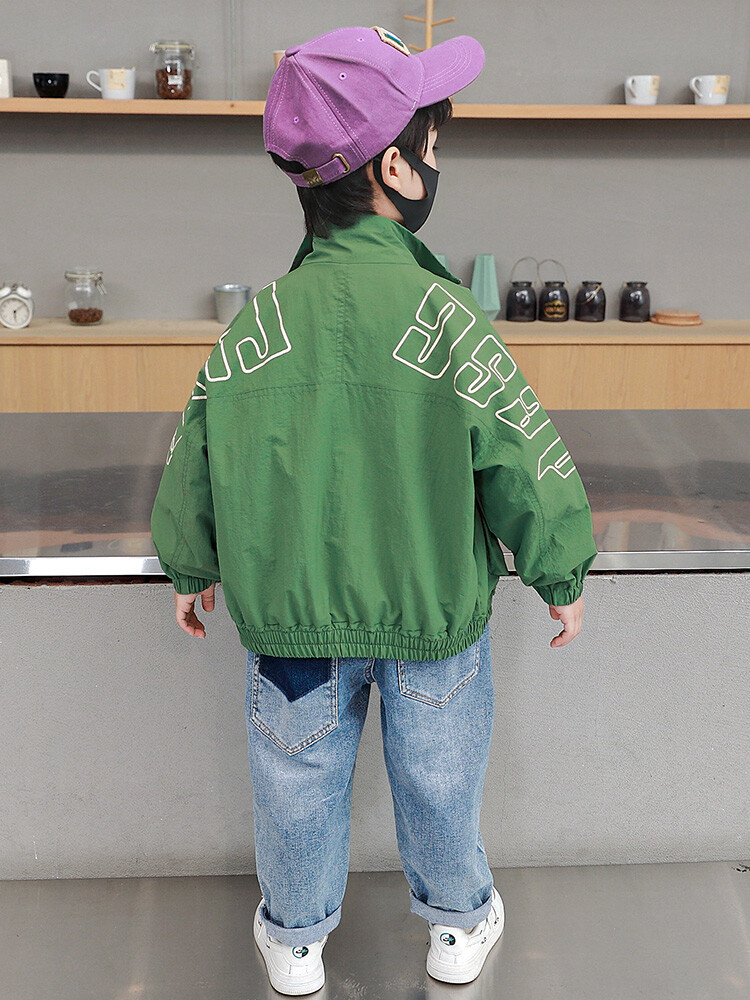 Sprint Suit 2023 Spring and Autumn New Children's Standing Neck Windbreaker Boys' Handsome Versatile_voghion.com