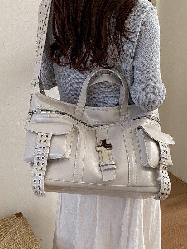 Bolso de mujer de gran capacidad de lujo ligero de hombro mochila de alto nivel de moda retro versátil Maillard bolso de mano