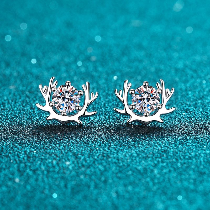 D Color Moissanite Hoop Earrings In Sterling Silver Simple Style_voghion.com