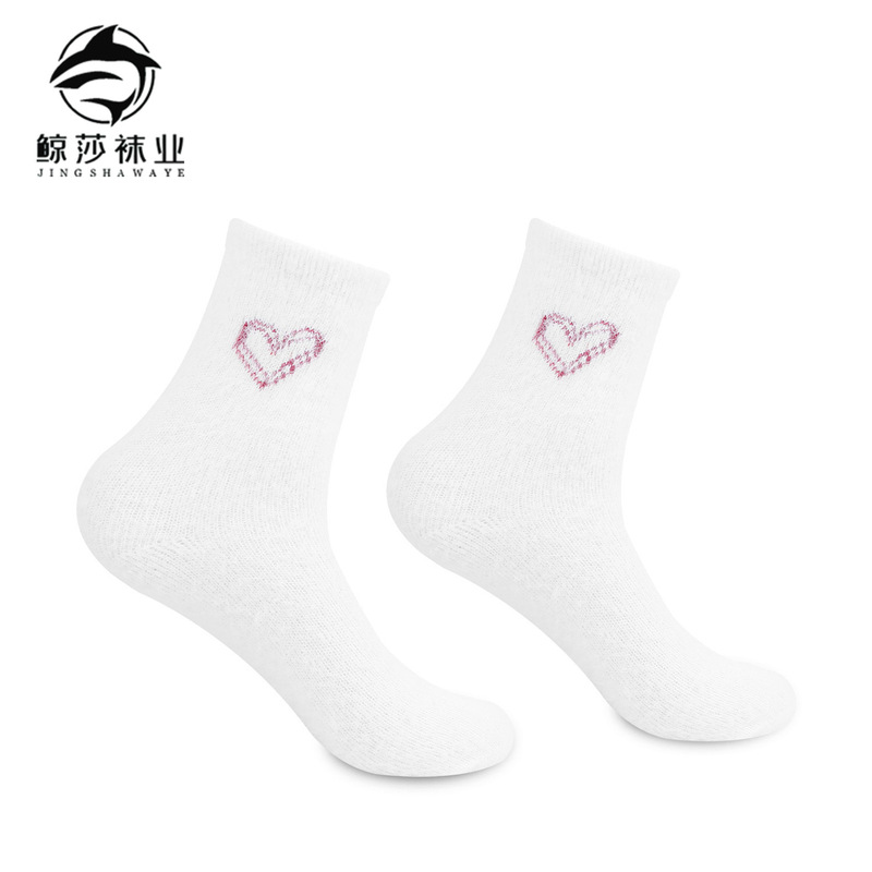 白色水貂绒袜子女秋冬加绒加厚保暖居家可爱心形黑色珊瑚绒睡眠袜|undefined