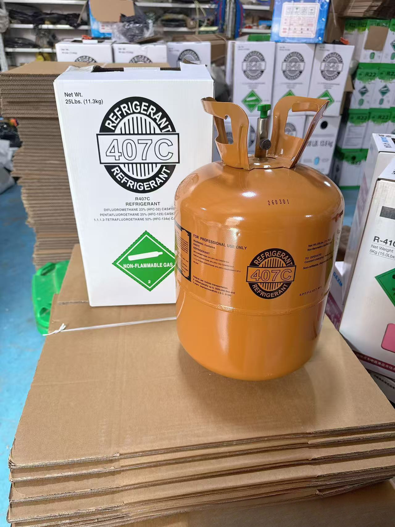 R407 Refrigerant Factory Wholesale Refrigerant Freon Air Conditioning Refrigerant Net Weight 11.3kg Cross-Border Export Free Shipping