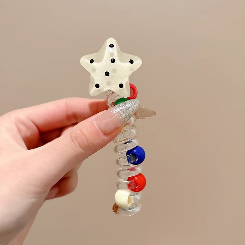 El cable telefónico de cinco puntas de estrella de alta burbuja trenzada de cabello de cola de caballo cuerda de cabello trenzada de correa de correa dulce punto de onda tocado