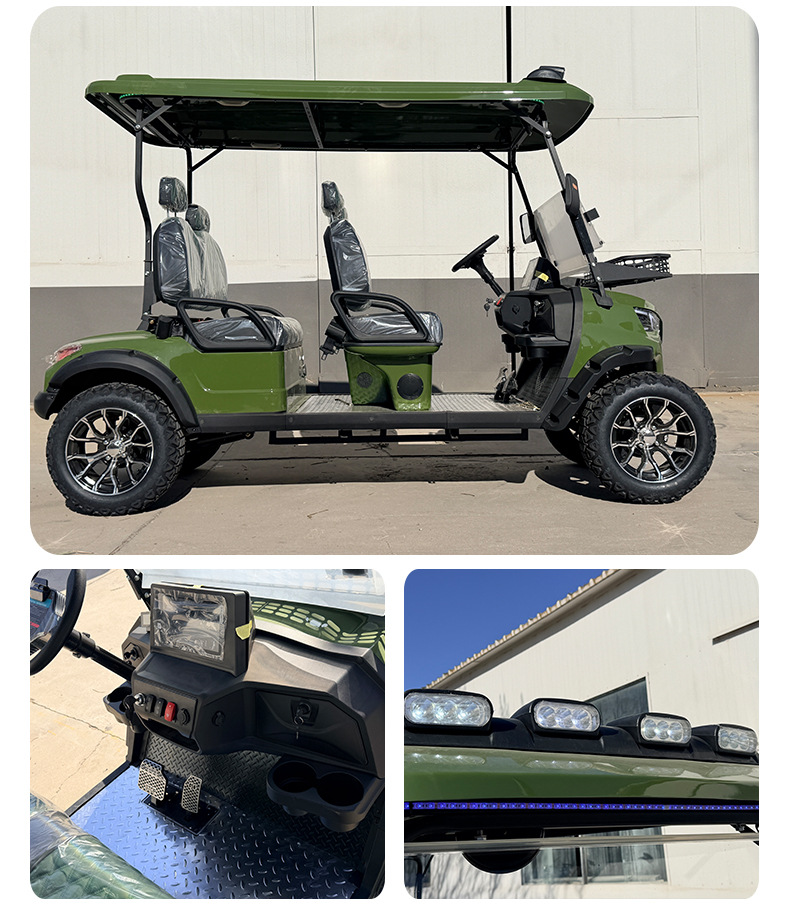 4-Seater Sightseeing Golf Cart Four-Wheel Scenic Spot Tourism Hotel Real Estate Reception Viewing Property Tram