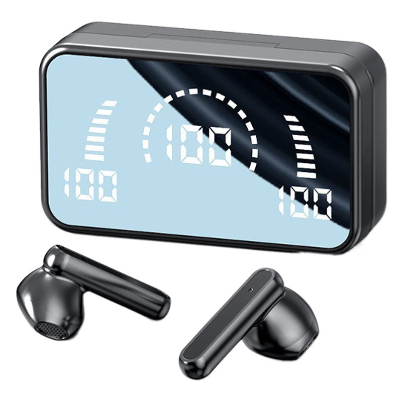 Transfronterizo nuevo S20 espejo inalámbrico Bluetooth auricular 5,2 Mini binaural invisible en la oreja ultra-larga espera con mango