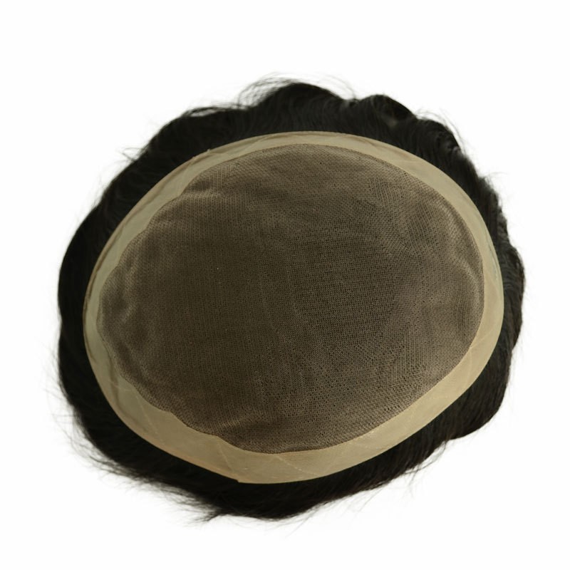 Fuente transfronteriza MONO red para hombres piezas de peluca de cabello tejiendo piezas de peluca de persona real piezas de peluca tejidas a mano