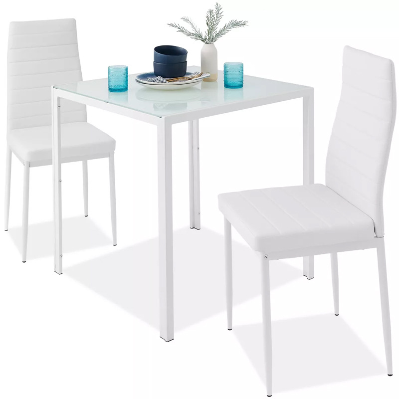 Mesa de Comedor Rectangular Transparente de Vidrio Templado, Multifuncional, para Restaurante