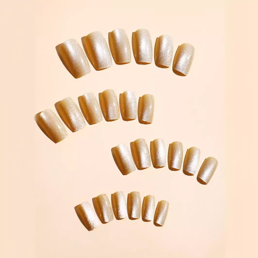 Millones de puntos de uso de uñas ojos de gato azul frío ojos de gato usar parches de uñas 24 piezas de uñas al por mayor