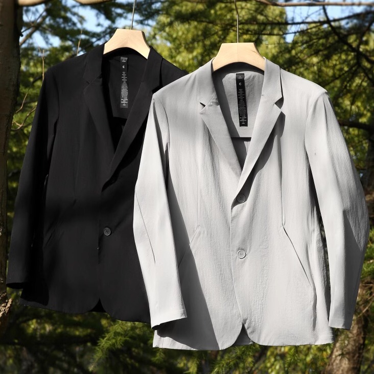The Entrepreneur Series! Full Pressure Glue Suit Lightweight Breathable Elastic Sun Protection Spring and Summer Men's All-match Suit Jacket