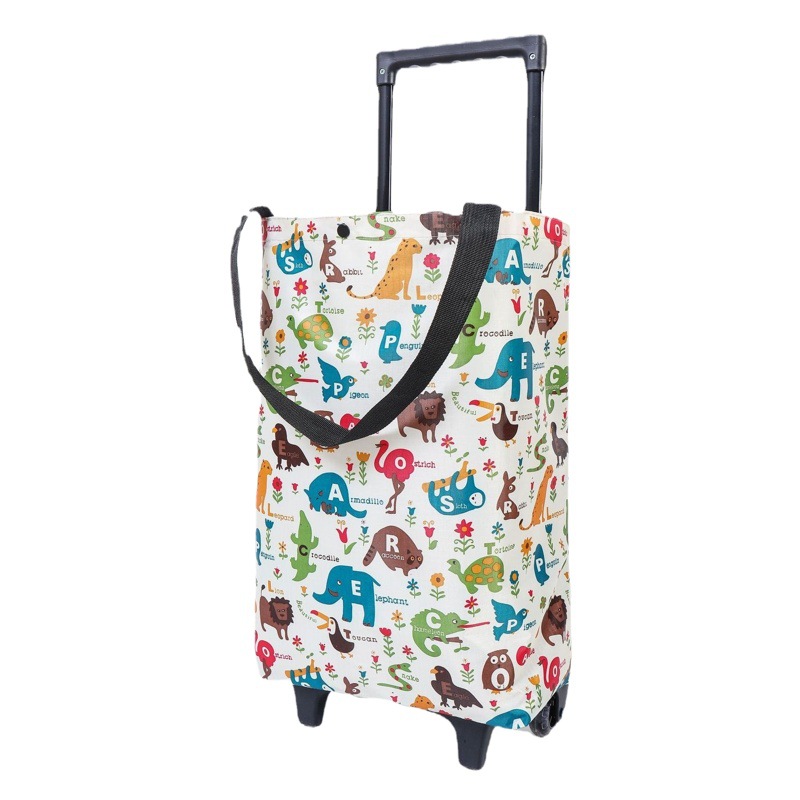 Camping Cart Pull Bag, Telescopic Trolley, Shopping Cart with Wheels, Small Trailer for Picking up Packages, Foldable Moving Bag
