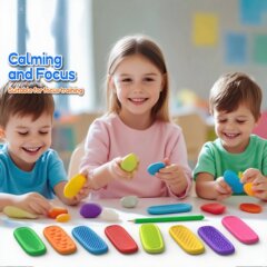 Fidget Toys 硅胶感观石儿童解压减压玩具可重复肌理石感官石纹理