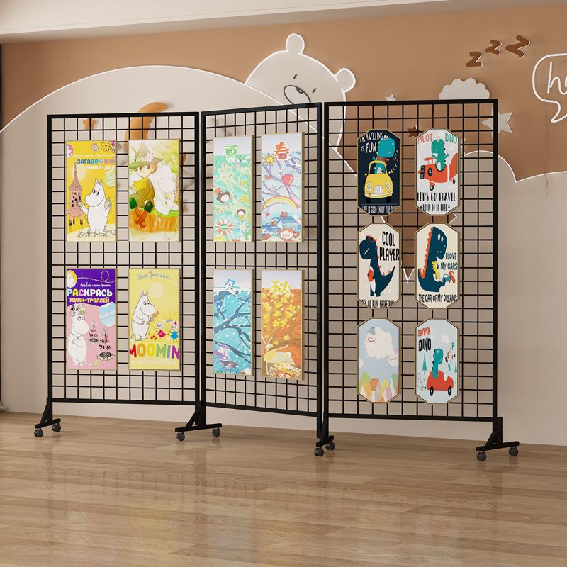 折叠网格展示架展示画展画室幼儿园作品美术展览架户外移动展架厂