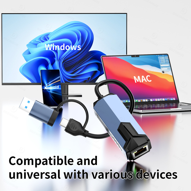 クロスボーダー 5G 有線ネットワーク カード USB/Type-C ターン インターフェイスからネットワーク ケーブル rj45 ギガビット イーサネット有線ネットワーク ポート|undefined