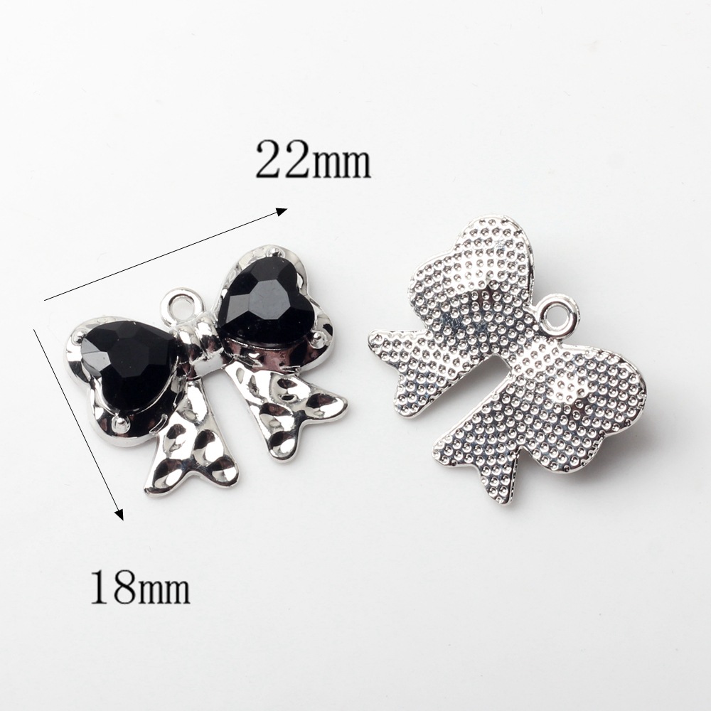 10 Pièces/paquet Sucré Style Simple Empreinte De Patte Forme De Cœur Noeud D'arc Alliage Émail Placage Incruster Perles Bijoux Accessoires display picture 6