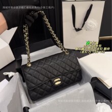 2026新款小香风真皮CF鱼子酱女士单肩包斜跨包高级感菱格链条包