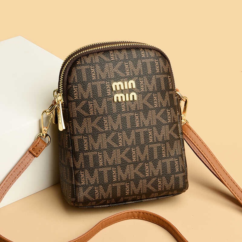 Women's Bag 2024 Summer New Vintage Style Small Phone Bag Single Shoulder Crossbody Bag Cowhide Coin Purse