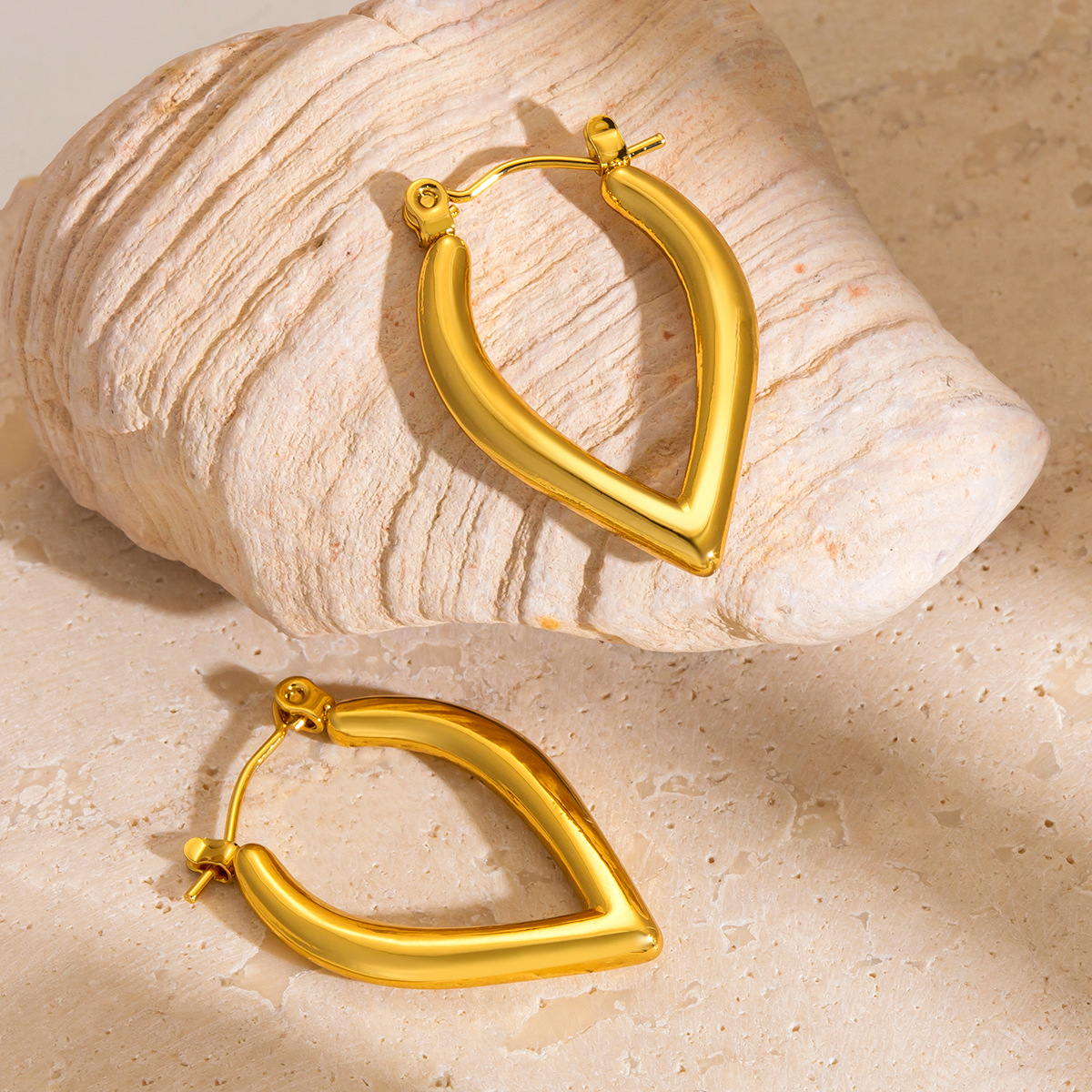 Pendientes al por mayor Moda europea y americana transfronteriza ol Pendientes redondos cuadrados geométricos de acero inoxidable Pendientes de lujo ligero de tendencia simple