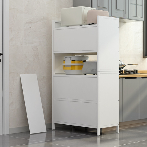 Kitchen shelf storage cabinet with door, microwave storage cabinet, multi-layer floor-standing multifunctional sideboard cabinet