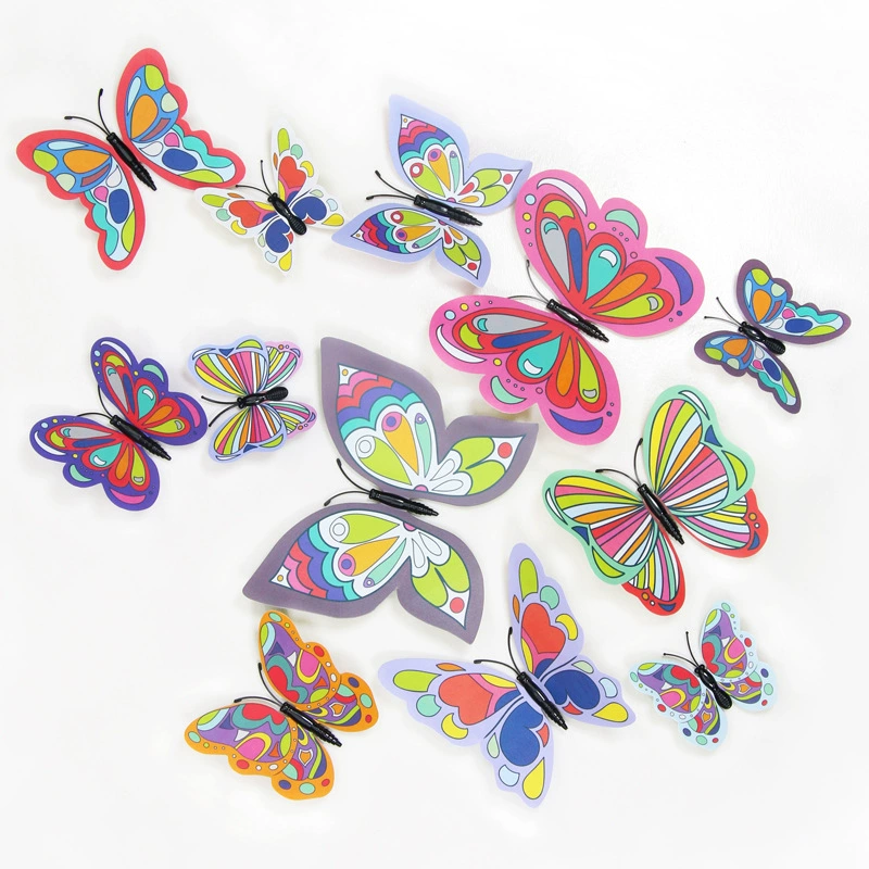 Butterfly creative три-dimensional наклейка на стену спальня красивое украшение пост 12 установленных магнитов и 16 цветов выбор H-003