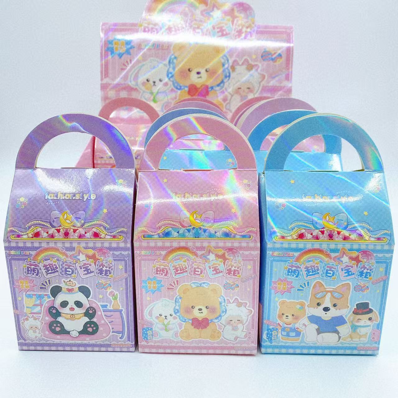 Baja de tesoros de amor amor, cuentas de mano, dibujos animados para niños, pegatinas de regalo adorables, caja de regalo al por mayor