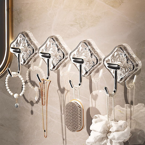 Transparent hook adhesive strong load-bearing punch-free bathroom bathroom kitchen dormitory seamless paste wall adhesive hook