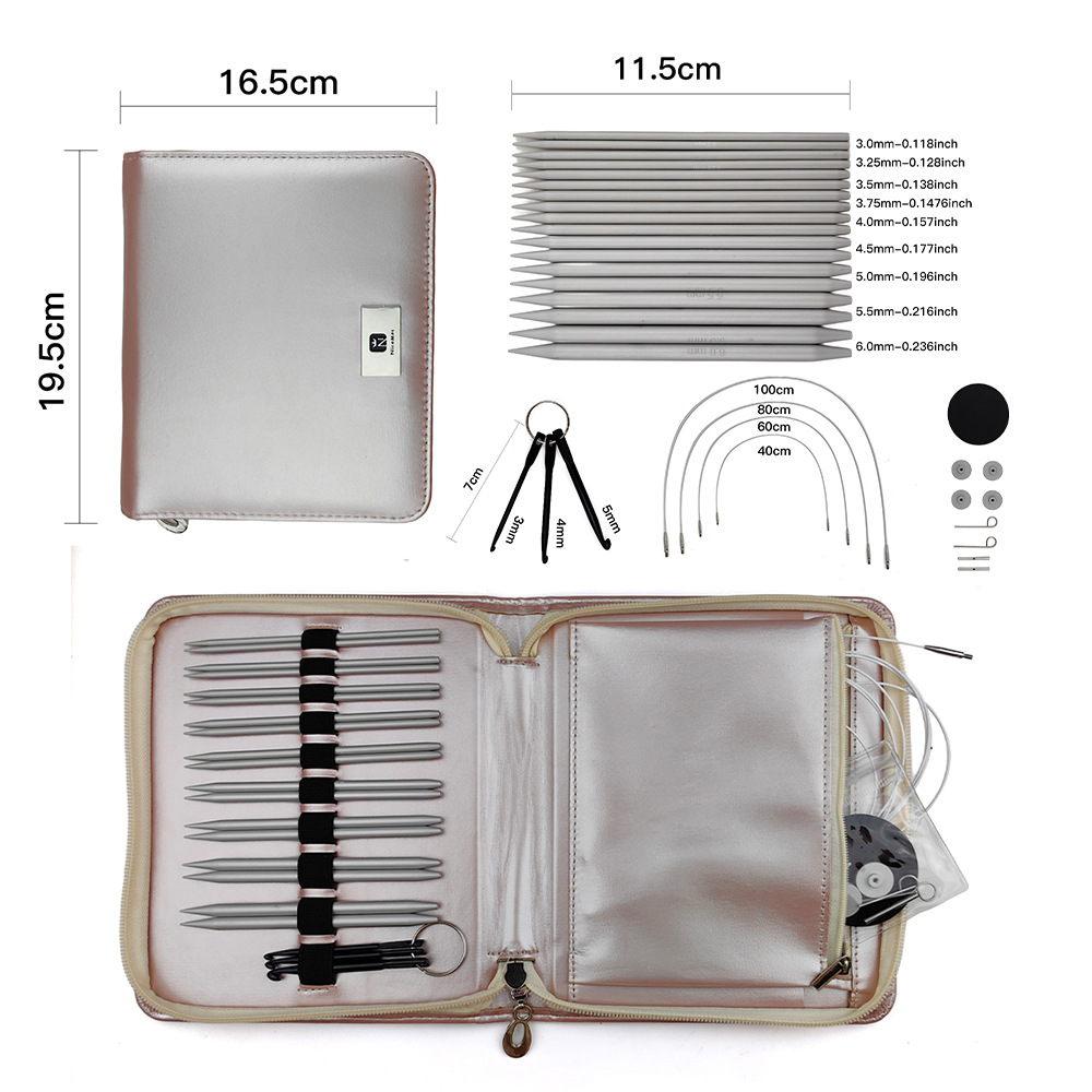 Herramientas de trenzado transfronterizas de aluminio desmontable conjunto de aguja de anillo magnético de óxido de aluminio blanco 9 conjunto de aguja de anillo