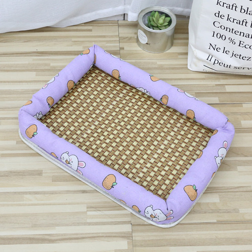 Linen mat nest pet ice mat cool mat nest mat dog kennel summer cat cooling rattan mat manufacturer direct sales