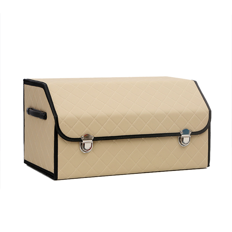 Foldable car storage box, car trunk organizer, leather car storage organizer