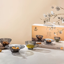 企业活动启航雅居君澜餐具四件套玻璃碗银行活动礼品企业中秋赠礼
