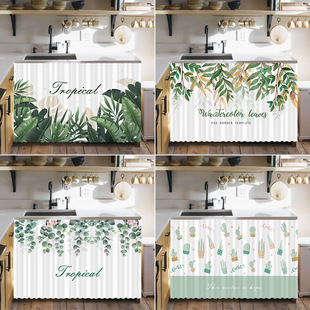 Cabinet covering sundries curtain kitchen cabinet locker curtain Velcro bookcase shoe cabinet dustproof covering ugly cloth door curtain