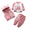 Down jacket girl's, set, winter warm sweatshirt for boys, 2023 collection, 1-3-4 years, 3 piece set