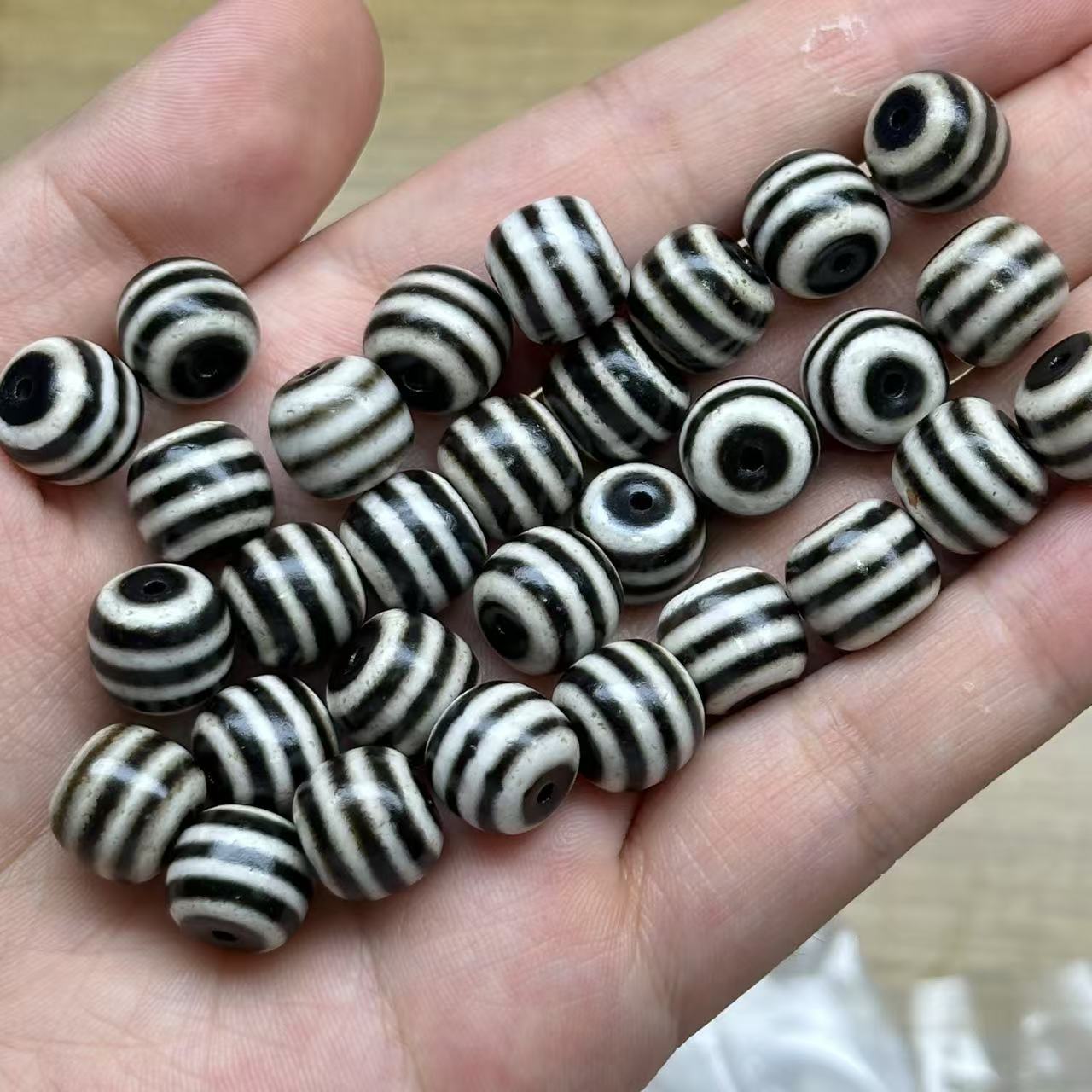 天然三线玛瑙天珠桶珠线珠配件手工DIY文玩手链项链隔珠配珠红翡