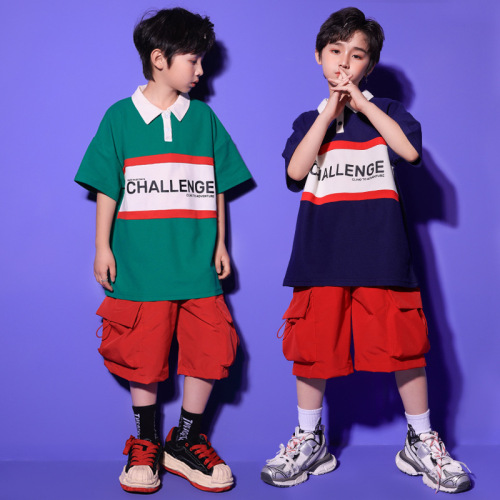 Girls' Jazz Dance Costume Cool Japanese Street Dance Performance Suit Set Children's Hip Hop Hiphop Fashion Show Stage Trendy