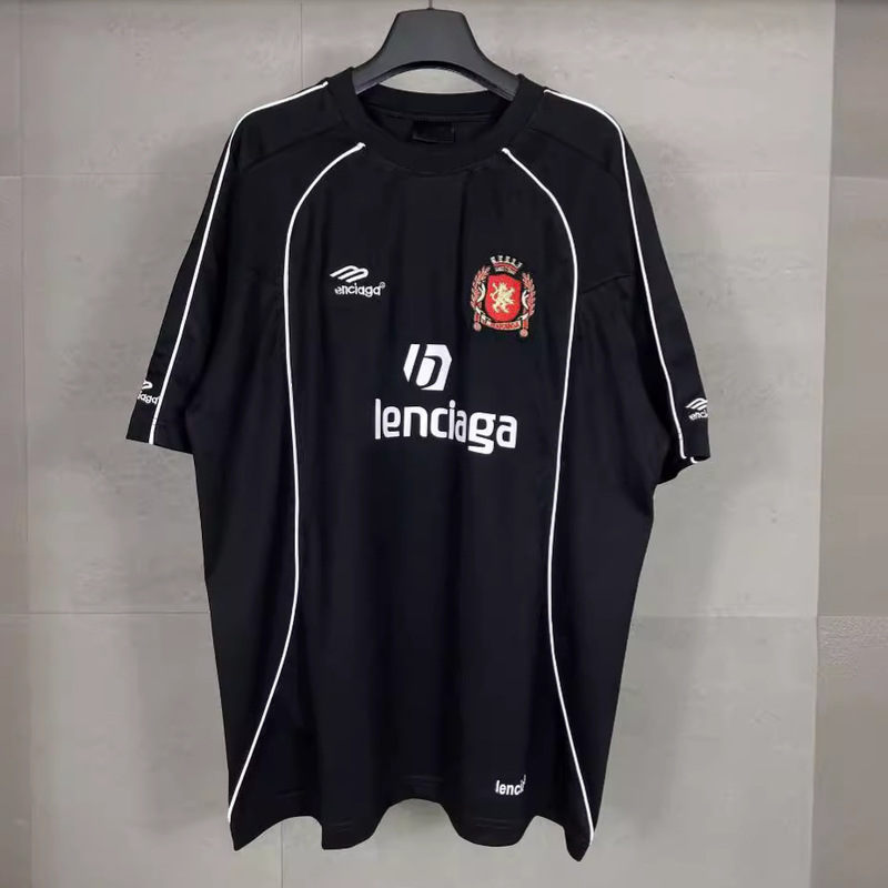 High Version Paris 2024 Summer New B Family JoinT FooTball SporTswear LOGO Embroidered PrinTed ShorT-sleeved T-shirT