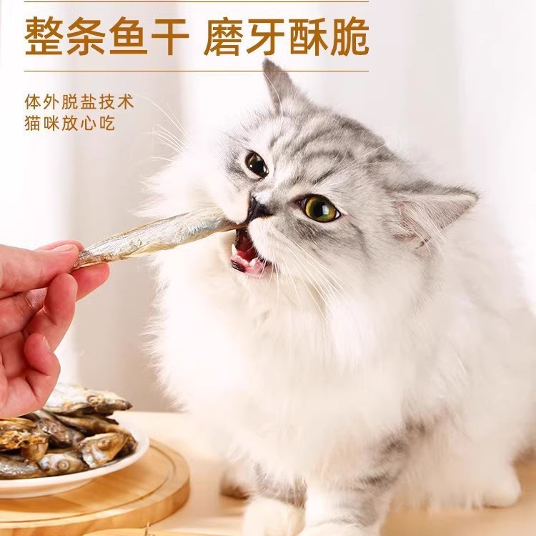 Aperitivos para gatos liofilizados de pescado de primavera