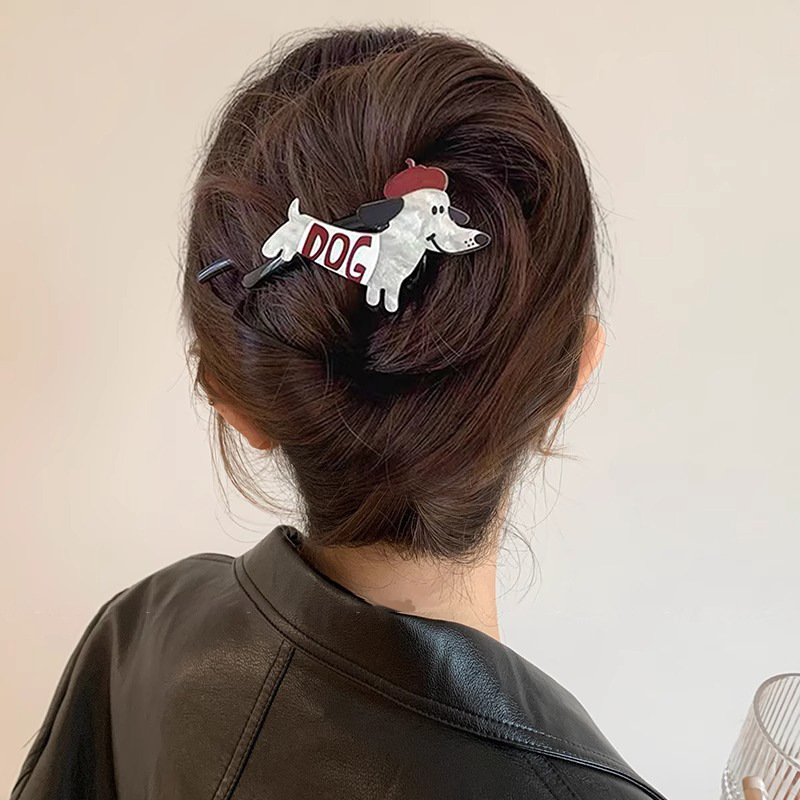 Perro encantador twist clip de cabello para mujeres 2024 nuevo de alta gama detrás de la cabeza clip de agarre clip de cabello clip de cabello