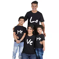 AliExpress Бестселлер с трансграничным рисунком LOVE ME буквы Семейная футболка для родителей семья Внешняя торговля Amazon
