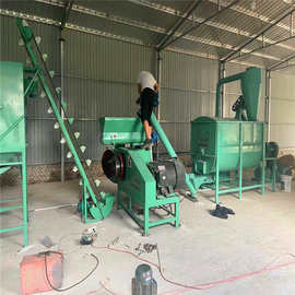 养牛场用环模饲料颗粒机组图片 小型饲料颗粒成套机组占地面积小