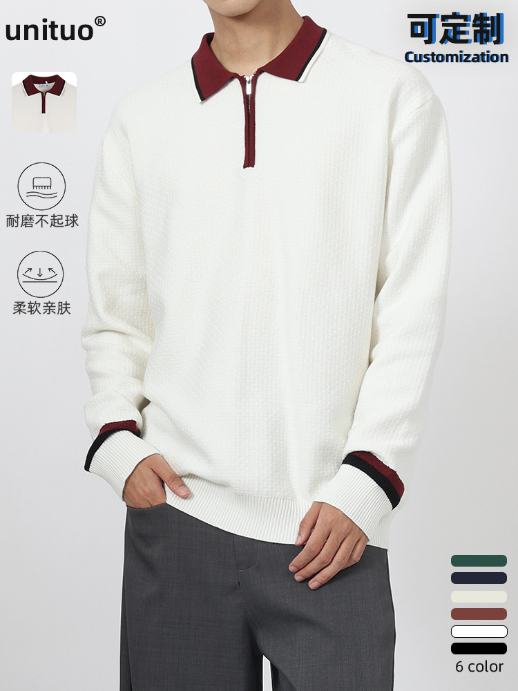 1688 comercio exterior transfronterizo ropa de hombre polo camiseta de punto de alto nivel con solapa polo camiseta de negocios casual camiseta al por mayor