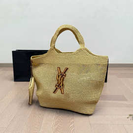 2025新款大容量女包夏季草编手工编织大托特包手提单肩度假包包