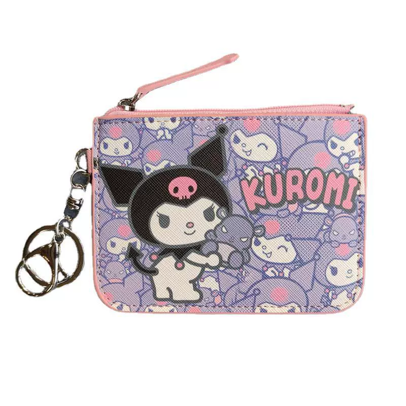 Cartoon card holder, wallet, work keychain with key