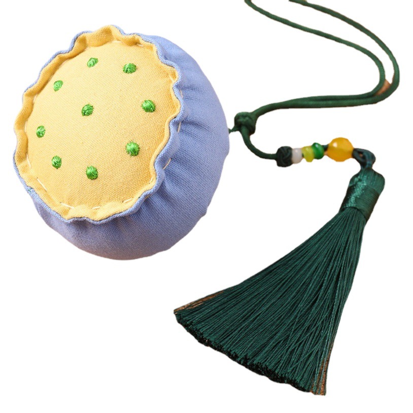 Dragon Boat Festival bolsita hecha a mano material de bricolaje paquete de semillas de loto Wormwood repelente de mosquitos bolsita Persimmon Ruyi colgante regalo