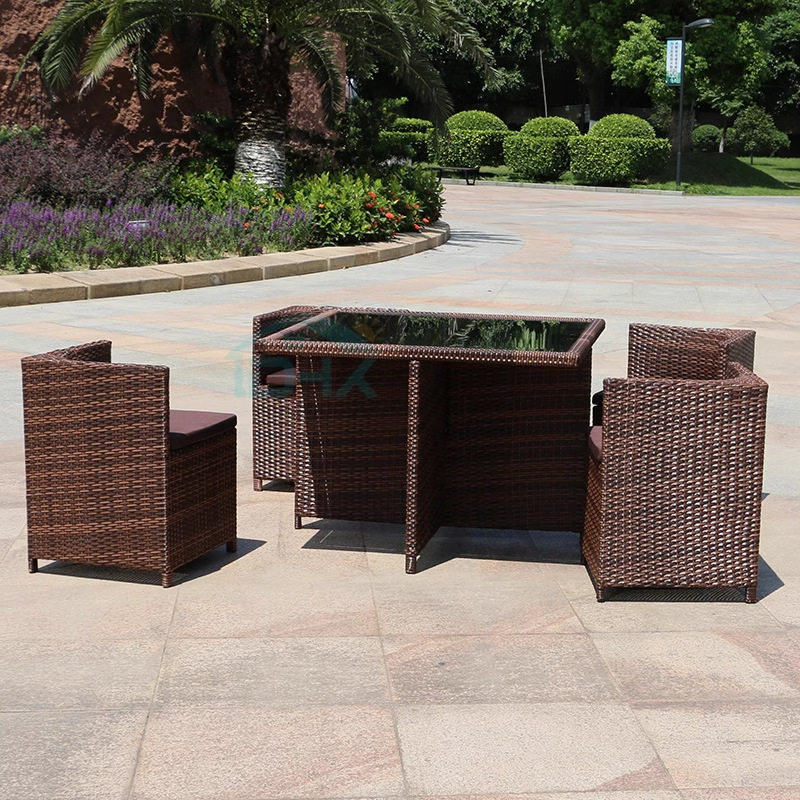 Creativa silla de caña al aire libre sofá doble muebles de caña balcón anti-tejer mesa de jardín mesa y silla combinada mesa de té patio