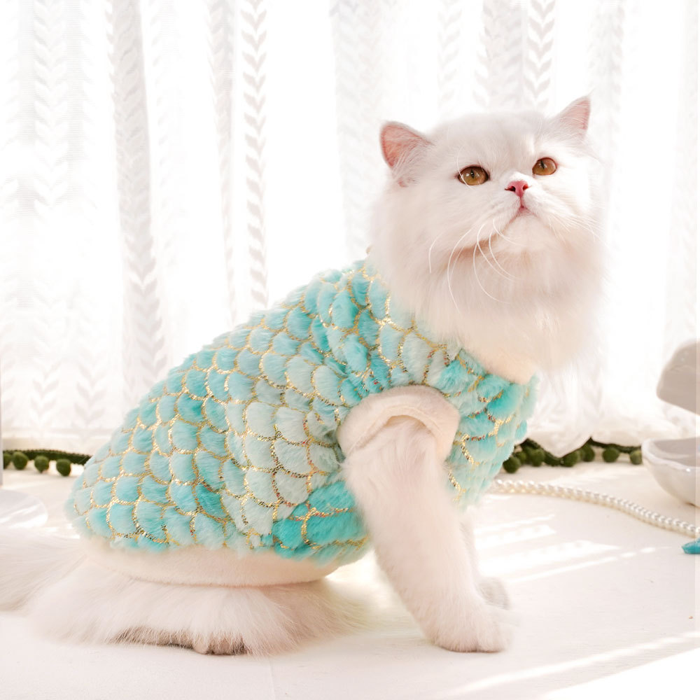 Ropa de gato para perros otoño e invierno cálido franela sirena ropa de dos patas para perros medianos y pequeños suministros para mascotas al por mayor