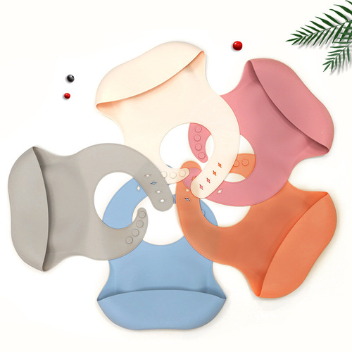 Manufacturer's silicone bib baby food bib bib food bag children's saliva towel waterproof saliva bag no-wash large size