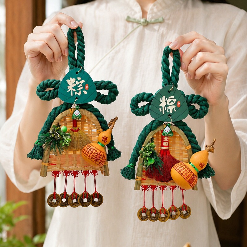 Dragon Boat Festival Wormwood Knot Door Hanging Decoration, Gourd, Broom, Zongzi Pendant, Atmosphere Scene Decoration, Incense Bag, Sachet Hanging Ornament